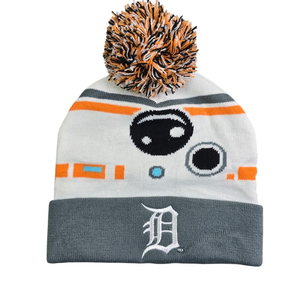 Detroit Tigers‎ Star Wars BB-8 Youth Winter Hat Puff Ball Knit Droid Beanie MLB